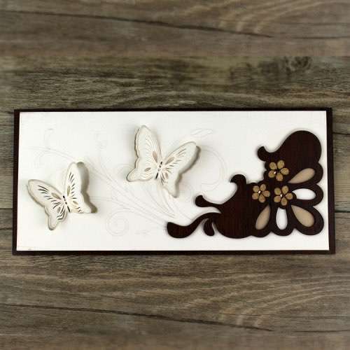 Wooden Invitation 3D Butterfly Invitation Card With Paper Pocket