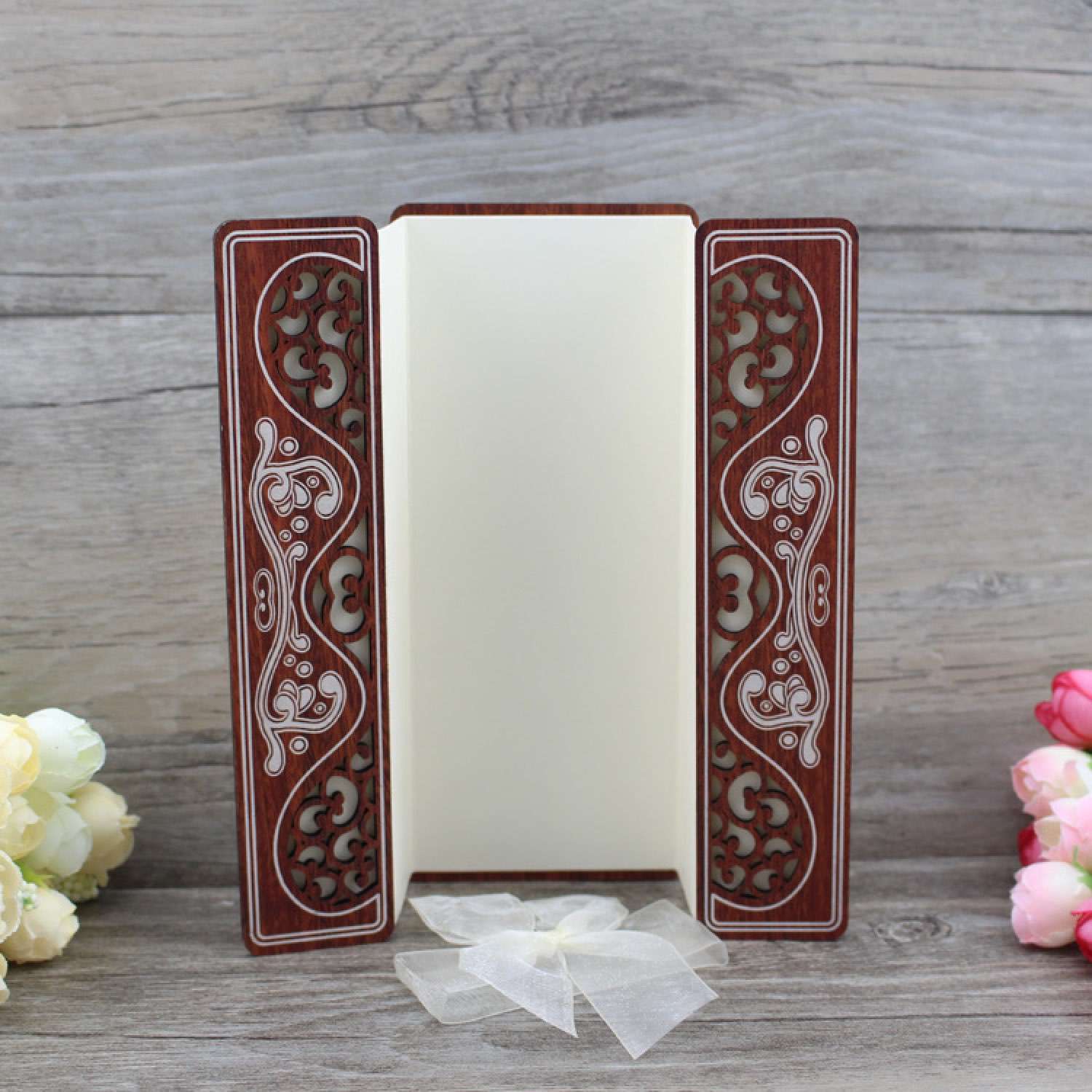 Unique Laser Cut Wood Wedding Invitations Printing