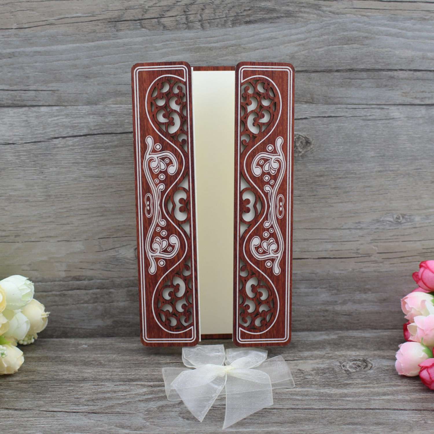 Unique Laser Cut Wood Wedding Invitations Printing